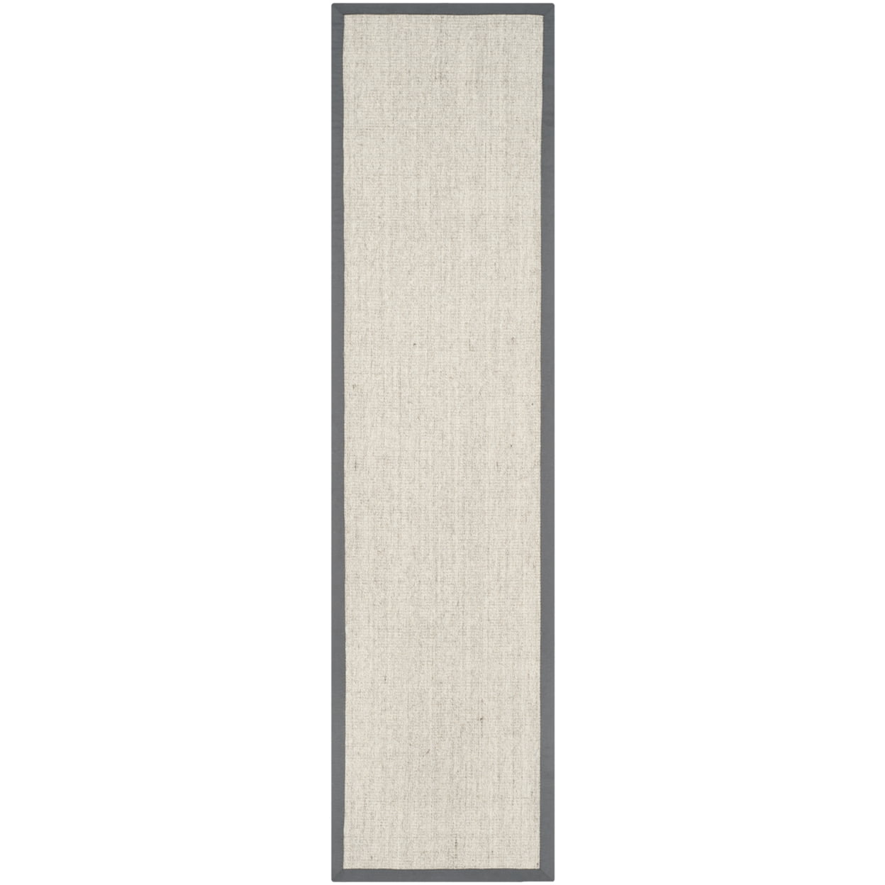 SAFAVIEH Natural Fiber Forrester Border Sisal Area Rug, Marble/Grey, 9' x 12'