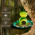 thumbnail image 5 of Frog-Shaped Metal Bird Feeder - Wrought Iron Garden Hanging Ornament, Durable Outdoor Bird Feeding Station, Cute Animal-Themed Garden Decor, Perfect Easter & Spring Holiday Accent, 7.4*5.9in, Green, 5 of 5