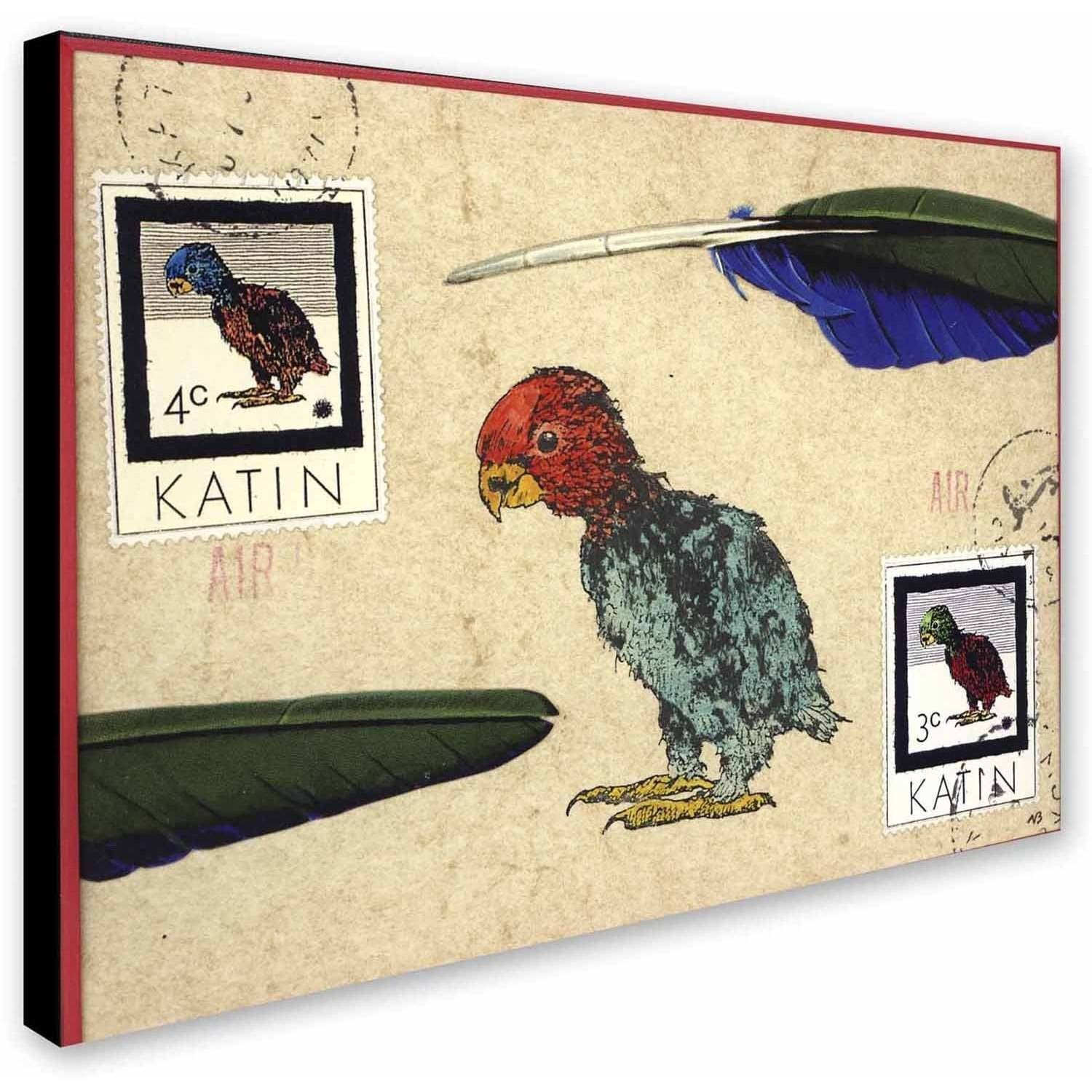 Trademark Fine Art Nick Bantock Katin Parrot Canvas Wall Art - 14x19