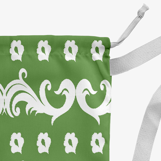 Simply Daisy Floral Flourish Pattern 28 x 36 inch Green Laundry Bag