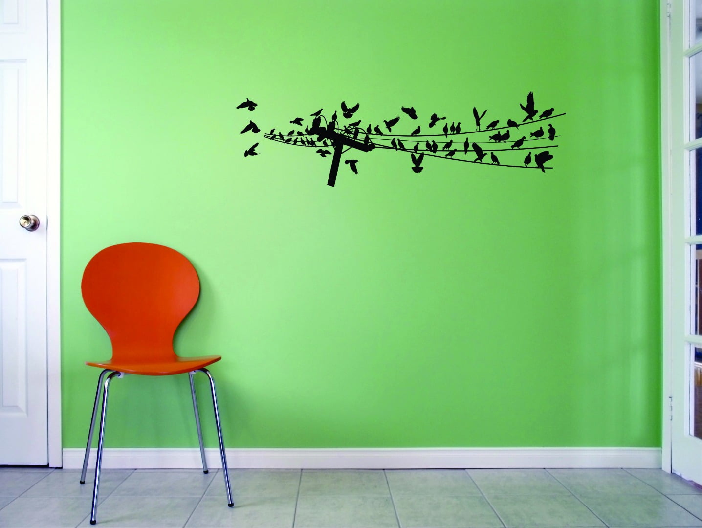 Do It Yourself Wall Decal Sticker Birds On Telephone Poles Home Decor