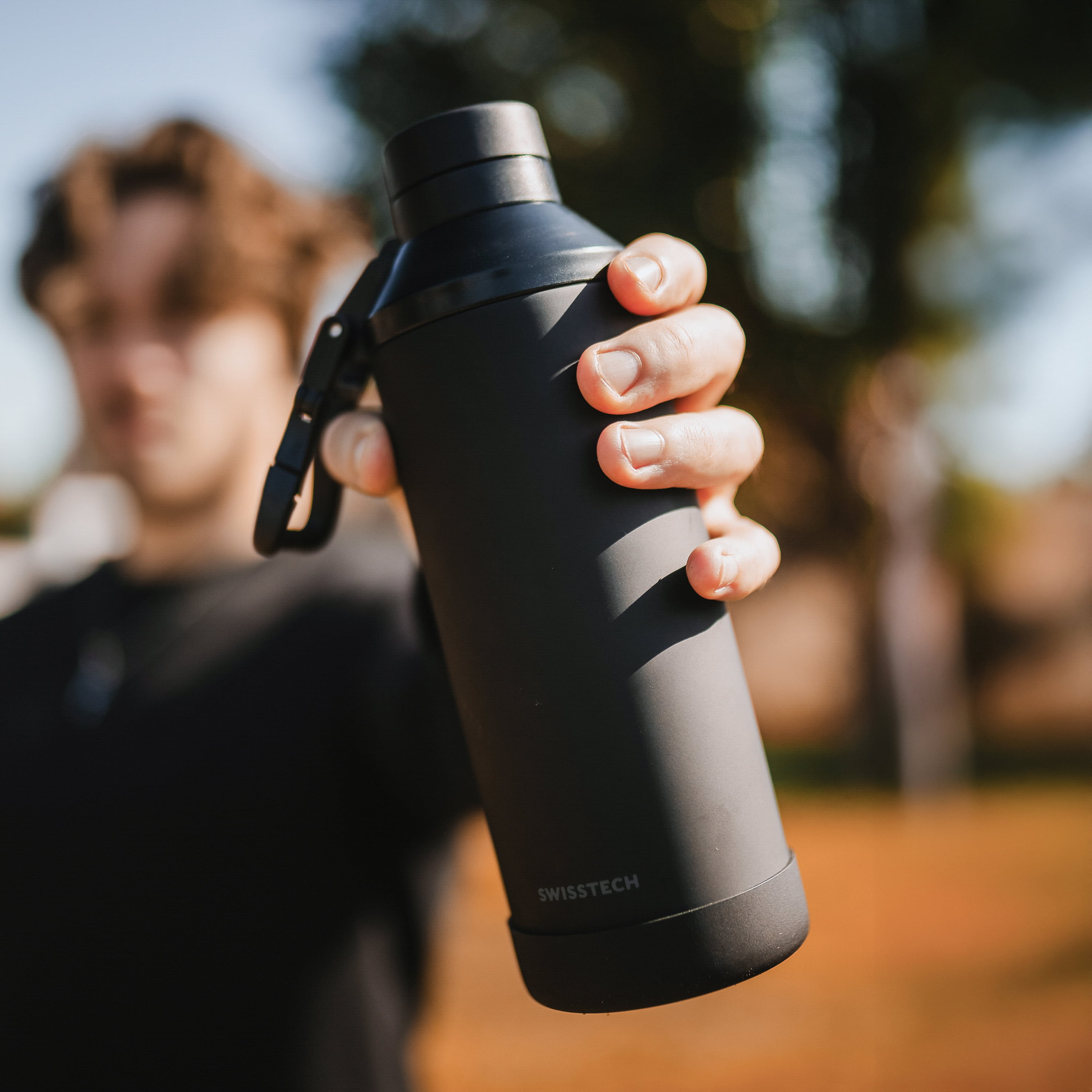 Swiss Tech Triple-Walled Water Bottle Leakproof Chug Lid 24oz Soft