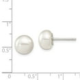 thumbnail image 3 of FB Jewels Sterling Silver White FW Cultured Pearl 9-10mm Button Earrings, 3 of 3