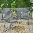 thumbnail image 4 of Rope & Steel Outdoor Club Chairs with Stylish Cross Stitch Back – Durable Gray & White Cushioned Seating for Year-Round Comfort & Easy Assembly, 4 of 9