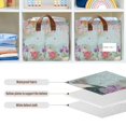 thumbnail image 4 of Yayeee Foldable Storage Basket for Shelves Set of 2 Waterproof Cloth Bins with Handles, Green Floral Cranes Pattern, 4 of 7