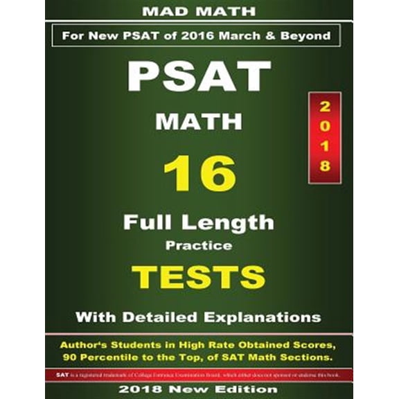 Pre-Owned 2018 New Psat Math 16 Tests