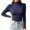 Dark Blue, variant on Wenini Women's Solid Color Turtleneck Ribbed Knit Sweater Slim Long Sleeve Pullover Top Trendy Base Layer Top