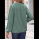 thumbnail image 4 of Blusa de Larga con Cuello en V para Mujer, Estilo Farol, Elegante, Informal, de Punto Acanalado, Corte Holgado, Otoño 2025 Verde L, 4 of 8
