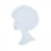 S SERENABLE 3xHead Beauty Coaster Afro Female Silicone Resin for DIY Coaster