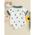 thumbnail image 6 of Caoirhny Infant Baby Boy Summer Jumpsuit Cartoon Cactus/Carrots Print Short Sleeve Button Down Romper, 6 of 9