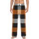 thumbnail image 1 of Balery Orange Plaid Pantalones de pijama para hombre, pijama ultraligero, pantalón de descanso-X-Large, 1 of 6