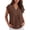 Brown, variant on Women Tops V Neck T Shirts Cap Sleeve Business Casual Tops for Women Summer Loose Fit Dressy Work Office Blouses Cute Clothes Trendy Outfits Navy Blue L