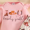 thumbnail image 5 of HCNTES Girls Clothes Newborn Baby Girls Outfits Girl Western Cowboy Motif Romper Jumpsuit Bodysuit Bowknot Pants Set 0 3 6 9 12 18 Months Fall Winter Clothes, 5 of 5