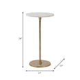 thumbnail image 5 of Glam End Table, Side Table, or Small Night Stand for Home Decor - Bold Metal Table with Luxurious Round Marble Top Ideal for Office, Bedroom, or Living Room - Sturdy Table for Small Spaces - 24" Gold, 5 of 16