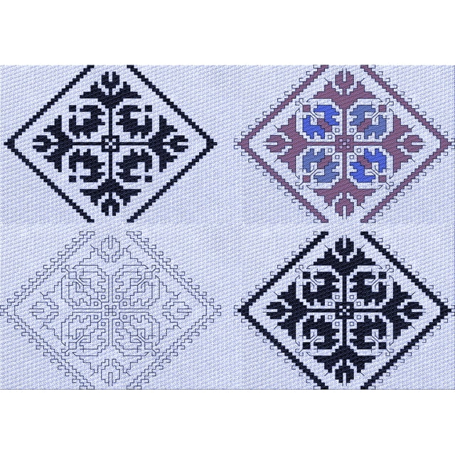 Ahgly Company Machine Washable Indoor Rectangle Transitional Lavender Blue Area Rugs, 2' x 5'