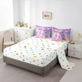 thumbnail image 3 of Cartoon Unicorn 7 Pcs Comforter Set Queen Moon Stars Bedding Galaxy Sky Clouds Fantasy Horse Sheet Set Bed in A Bag Dreamy Night Magic Room Decor Bed Set, 3 of 5