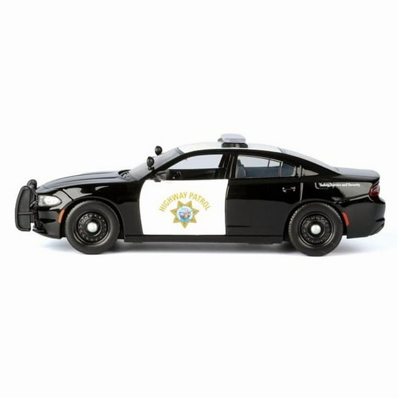 2023 Dodge Charger Pursuit Police Car "California Highway Patrol" Black and White "Law Enforcement and Public Service" Series 1/24 Diecast Model Car by Motormax