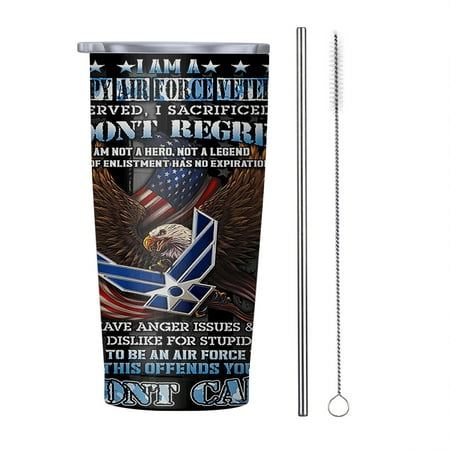 

Grumpy Air Force Veteran I Served 20oz Tumbler Insulated Stainless Steel Water Bottle Portable Travel Coffee Tea Mug Cup