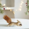 thumbnail image 4 of Christmas Tree Decorations, Squirrel Ornaments, Mini Hanging Lifelike Squirrel Figurines with Pine Cones, Foam Material, Brown Color, 5-9 Inch, Cute forest Animals Holiday Decor, 4 of 7