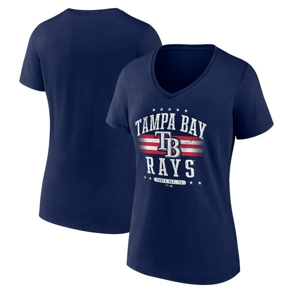 Women's Navy Tampa Bay Rays Americana Team V-Neck T-Shirt