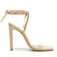 thumbnail image 2 of Schutz Courtney Transparente Light Nude Tie Up Open Toe Stiletto Heeled Sandals (Transparente (Light Nude), 7), 2 of 3