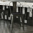 thumbnail image 6 of BizChair Commercial Grade 24" High Copper Metal Indoor-Outdoor Counter Height Stool with Back with Black Poly Resin Wood Seat, 6 of 12