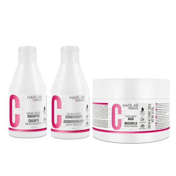 Salerm Cosmetics HAIRLAB COLOR LONGER 3-PIECE KIT, Shampoo 10.6oz   Conditioner 9.8oz   Mask 8.2oz