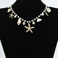 thumbnail image 5 of Coastal Bohemian Starfish Shell Necklace Relaxed Summer Vibe, 5 of 5