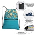 thumbnail image 3 of Lsque Seashells And Fishing Net On Blue Wooden Table Print Drawstring zipper Backpack Bag Sport Gym Sackpack Cinch Bags Drawstring Bags Draw String Sport Bag-One Size, 3 of 6