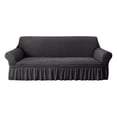 thumbnail image 3 of Yhmxh Funda elástica antideslizante para sofá, lavable, para sofá cama, fácil de colocar, con borde elástico y faldón, reutilizable y a prueba de polvo para sofás de 1 a 4 plazas., 3 of 6