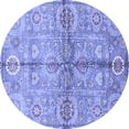 thumbnail image 1 of Ahgly Company Machine Washable Indoor Round Oriental Blue Traditional Area Rugs, 7' Round, 1 of 4