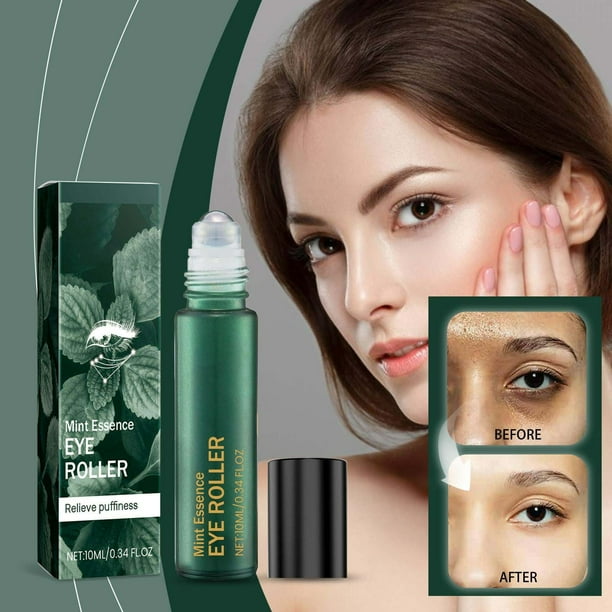 Mint Cooling Eye Roller Ball Massage Serum con fórmula hidratante para el alivio de la hinchazón debajo de los ojos y el tratamiento de las ojeras, solución calmante y refrescante para el cuidado de