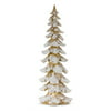 Set of 2 Brown and White Frosted Christmas Tree Tabletop Decor, 25.75"