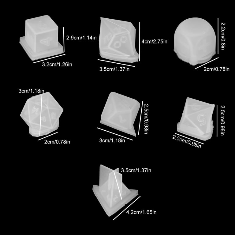 Dice Resin Mold, Polyhedral Game Dice Molds, Multi-Faceted Dice Mold 1PC