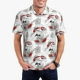 thumbnail image 4 of Vsdgher Koi Fish Print Men's Short Sleeve Stretch Polo Shirt, Moisture-Wicking Performance Polo Shirt, 4 of 8