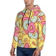 thumbnail image 3 of Kdxio Donut and Blue Print Mens Casual Hooded Collar Drawstring Hoodies Pullover Sweatshirts Casual Long Sleeve Shirts-X-Large, 3 of 7