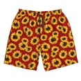 thumbnail image 3 of Uemuo Sunflowers On Red Pattern Men's Swim Trunks Hawaiian Beach Bathing Suit Swimsuits Beach Quick-Dry Shorts with Pockets-Large, 3 of 9