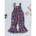 thumbnail image 4 of 4th of July Toddler Baby Girls Bell Bottom Jumpsuit Overalls Suspender Flared Pants Romper Independence Day Clothes, 4 of 8