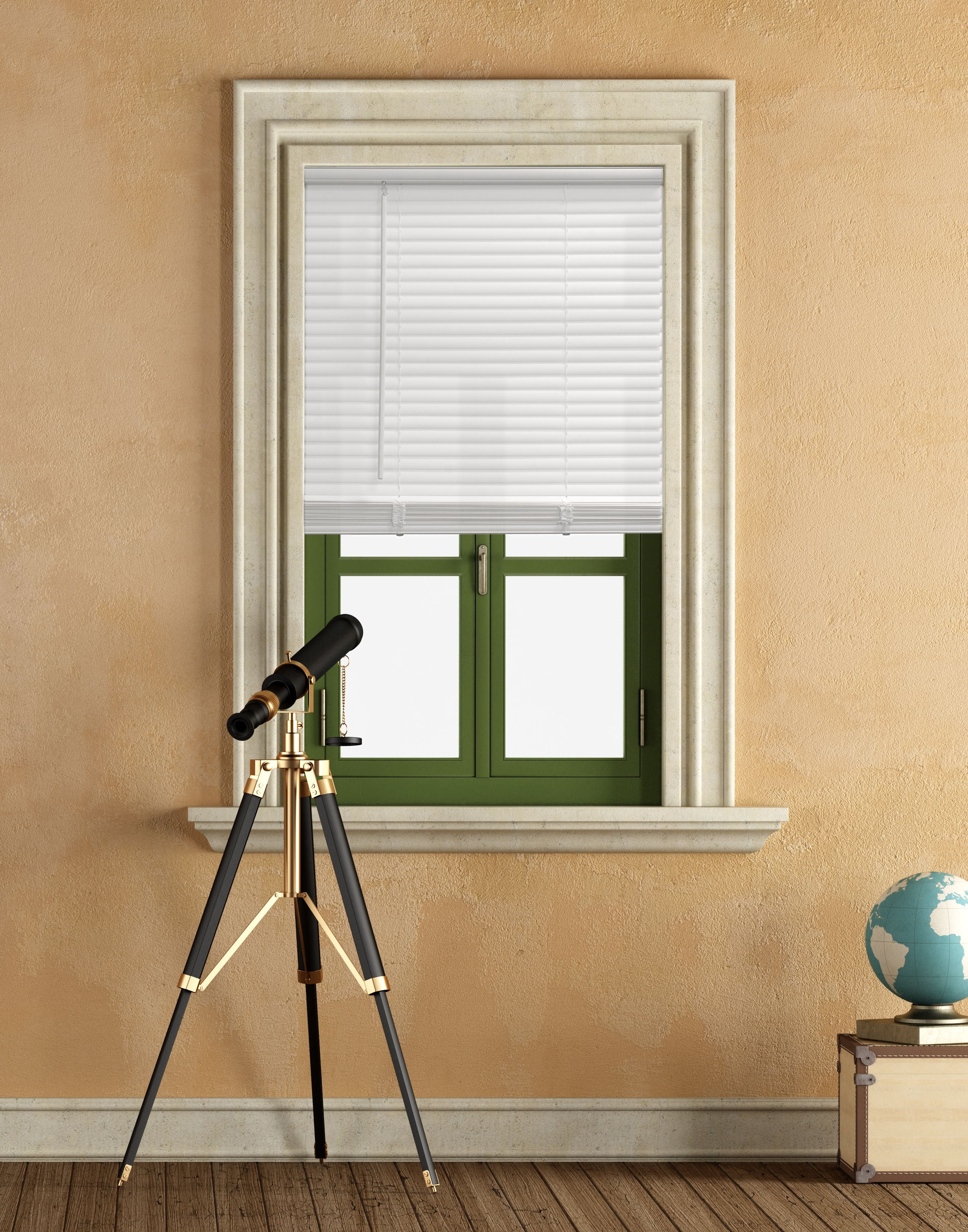 Mainstays Cordless 1" Vinyl Light Filtering Blinds, White, 34" Width x 64" Length