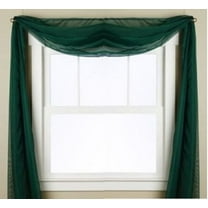 1 PC SOLID HUNTER GREEN SCARF VALANCE SOFT SHEER VOILE WINDOW PANEL CURTAIN 216" LONG TOPPER SWAG