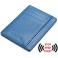thumbnail image 3 of Credit Card Holder with ID Window RFID Protected Genuine Leather Slim Wallet (LBlue), 3 of 7