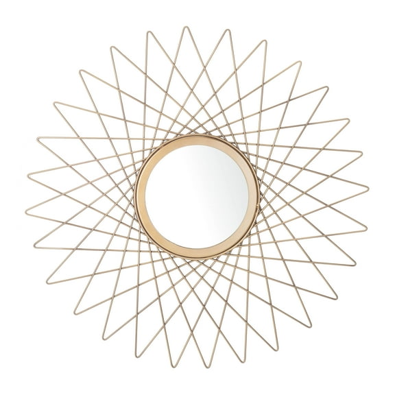 Safavieh Bilsons 23 in. Radiant Lines Round Mirror, Gold