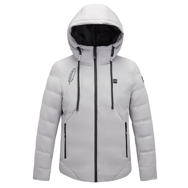 RKSTN Unisex Heated Jacket Plus Size Winter Windproof Drawsting Coat for Men and Women USB Intelligent Constant Temperature Heated Hooded Jackets with 4 Heated Levels (No Battery)
