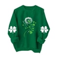 thumbnail image 2 of St. Patrick's Day Sweatshirt for Women Heart Clover Graphic Long Sleeve Crewneck Loose Fit Soft Pullover Festive Holiday Apparel Gift, 2 of 5