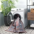 thumbnail image 3 of SAFAVIEH Tucson Alyx Oriental Machine Washable Area Rug, Rust/Blue, 6' x 6' Square, 3 of 9