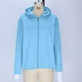 thumbnail image 6 of Hueook Womens Winter Jacket Women's Solid Color Casual SunscreenLong Sleeved Hooded Casual Outwear Sky Blue XL, 6 of 6