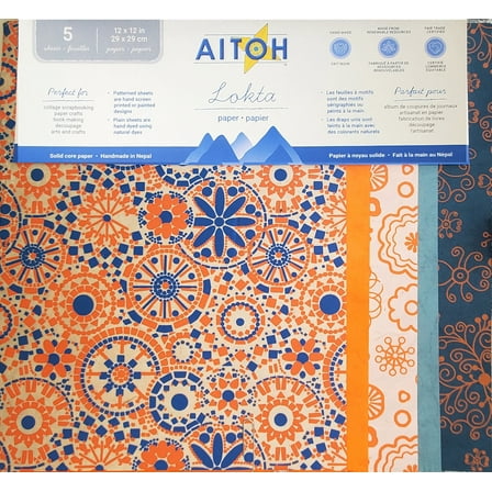 Aitoh Lotka Paper Pack 8.5"X11" 5/Pkg-Oranges