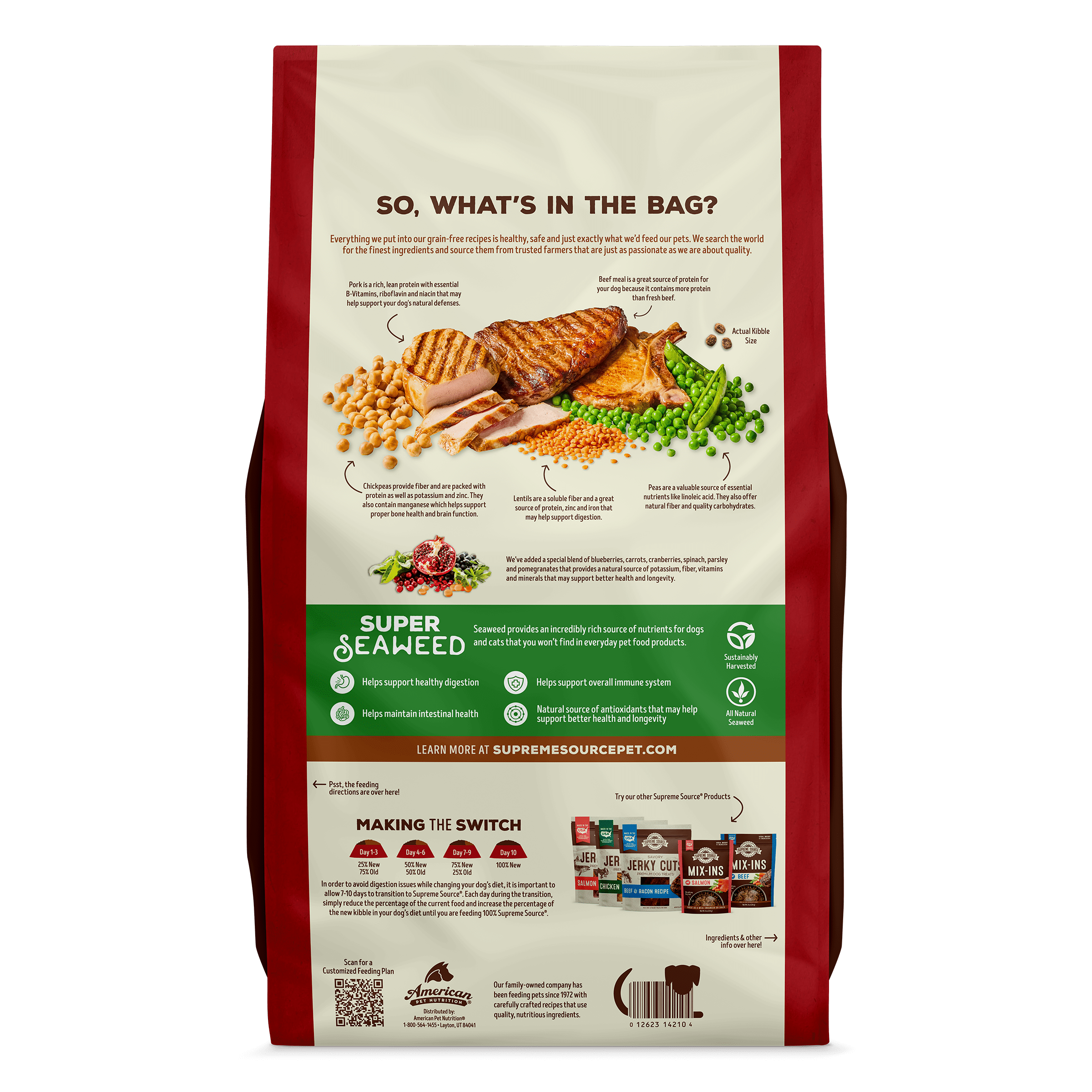 Supreme Source Grain-Free Pork, Peas & Wild Boar Recipe Dry Dog Food, 22lb Bag