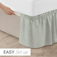 thumbnail image 6 of Elastic Wrap Around Bed Skirt Dust Ruffle Smooth Soft Bed Frame Cover 15-inch Drop (Queen, Gray), 6 of 10
