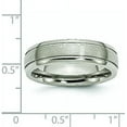 thumbnail image 6 of Avariah Chisel Titanium Brushed and Polished 6.2mm Grooved Edge Band - Ring Size 14.0, 6 of 8